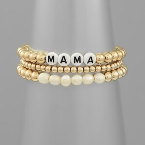 3 Row "MAMA" & CCB Bead Bracelet